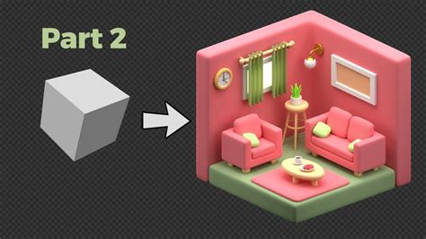 Blender 3d Create A 3d Isometric Living Room Beginner Tutorial
