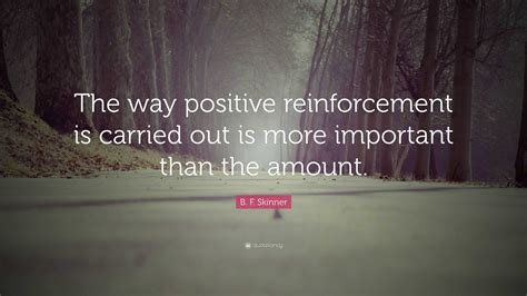 B F Skinner Quote The Way Positive Reinforcement Is Carried Out Is