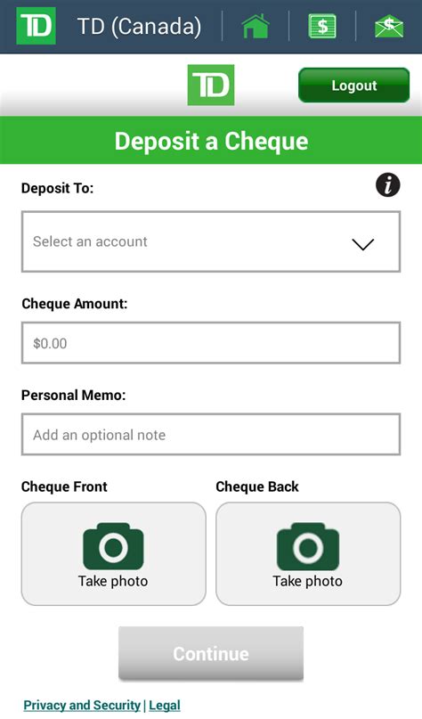 Deposit the check into your checking or savings account. - TD Canada Trust Mobile Apps Now Allowing Cheque Deposits ...