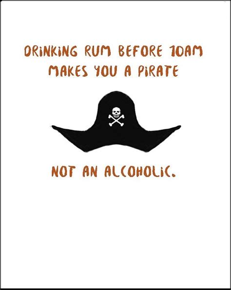 Funny Alcoholic Birthday Blank Greeting Card For Rum Lovers And Pirates