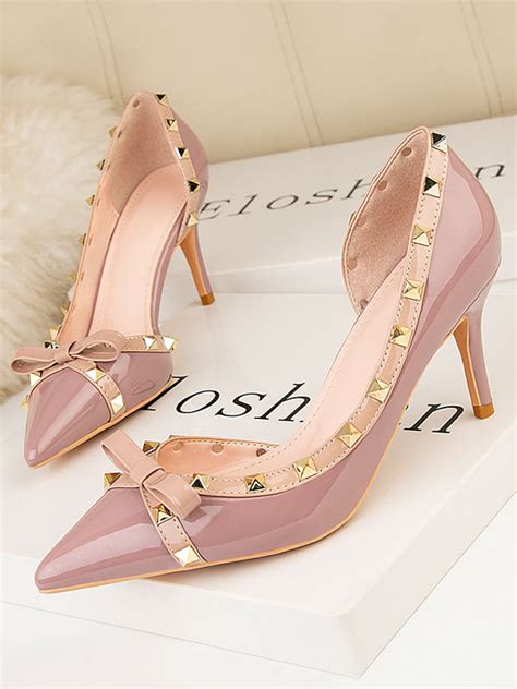 Womens Pink Kitten Heels Stiletto Heel Pointed Toe Pumps Evening Shoes