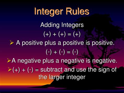 Ppt Integer Rules Powerpoint Presentation Free Download Id6707176