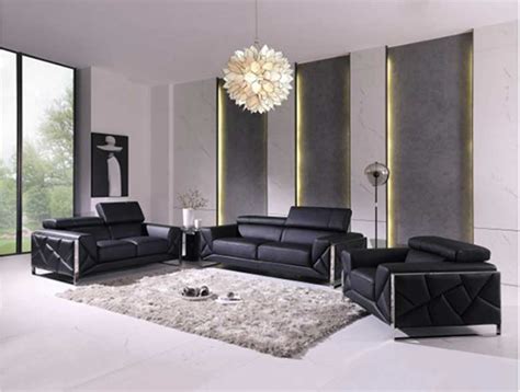 Black Leather Sofa Set Gu 03 Leather Sofas