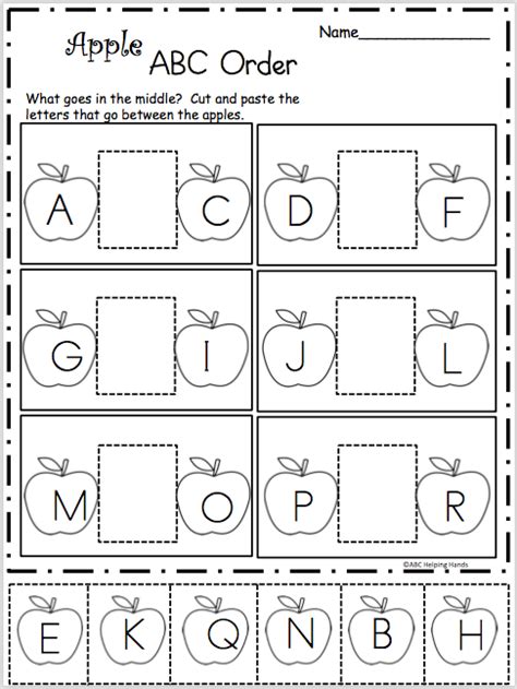 Our activities are not only engaging, colorful. Apple Alphabetic Order Worksheet | Kindergarten worksheets ...