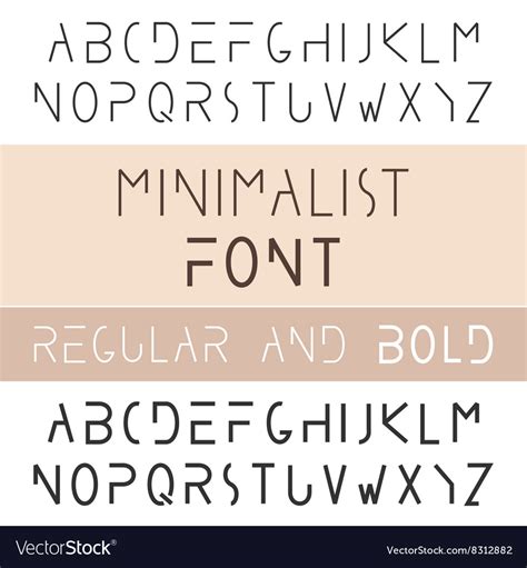 Minimalist Font Bold And Regular Minimalism Style Vector Image