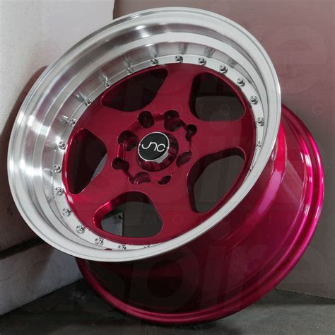 One 16x9 Jnc 010 4x1004x1143 15 Candy Red Machine Lip Wheel Rims Wheels