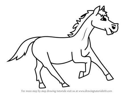 How To Draw A Cartoon Horse Cartoon Animals Step By Step