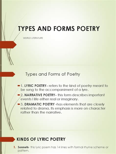 3 Poetry Types And Form Lyric Poetry Poetry