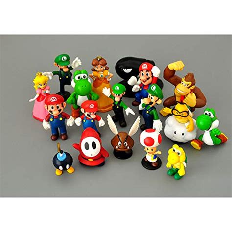 Lot De 18 Figurines Super Mario Bros En PVC Yoshi Peach Princesse Luigi