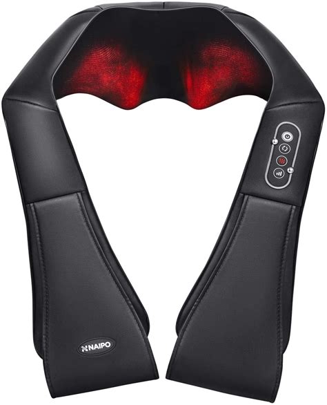 Naipo Shiatsu Back And Neck Massager With Heat Deep Kneading Massage For Neck Back Shoulder