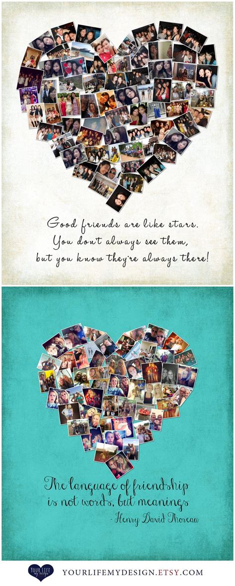 Check these gift ideas for a best friend and bring them all on her birthday. Gift for Best Friends, Personalized Gift, Photo Collage ...