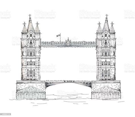 Tower Bridge London Sketch Collection Stock Illustration Download