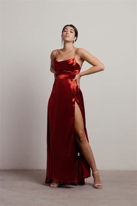 Satin Dress With Slit Encycloall