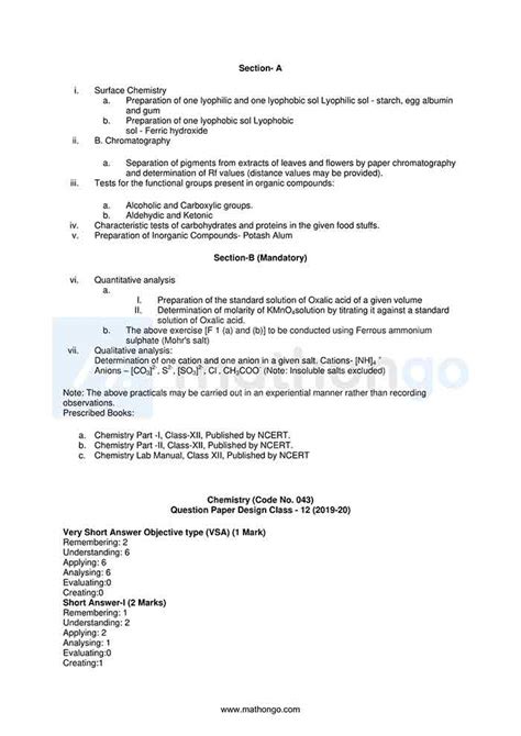 Following is the syllabus for the cbse class 12 physical education syllabus in the year of 2019 is given below. CBSE Syllabus for Class 12 Chemistry 2019-2020 Board Exam ...