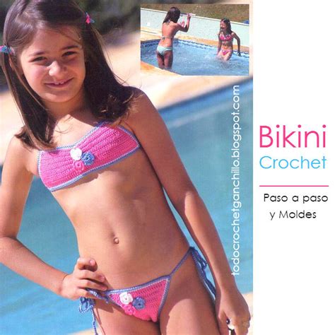 Bikini rosa para niña tejida al crochet Paso a paso Todo crochet