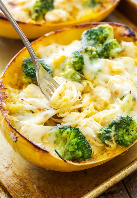 Spaghetti Squash And Broccoli Butter Sauce Vegetarian Recipes