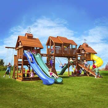 Our kids play equipment is designed to keep them actively engaged in fun outdoor activities. Backyard Playground Equipment | Costco