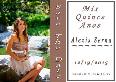 Your quinceañera invitations wording will set the tone of your party and let guests know where, how and when. Quincerañera Save the Date invitation | Quince años, Save the date invitations, Mis quince