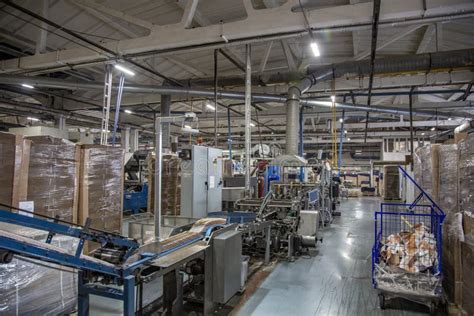 Industrial Workshop Of The Factory For The Production Of Cardboard