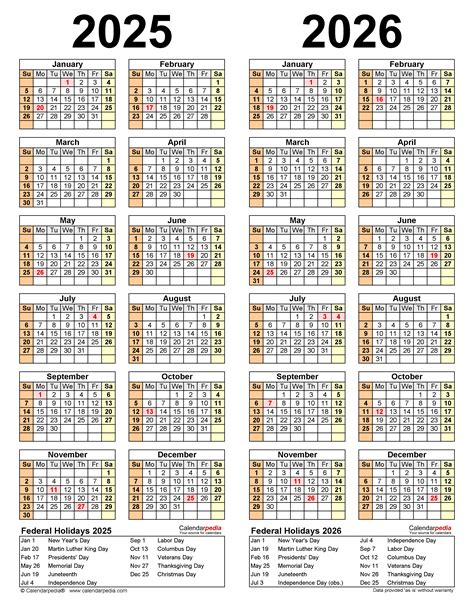 2025 2026 Two Year Calendar Free Printable Word Templates Gambaran