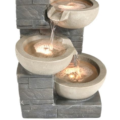 Sunnydaze 4 Tier Stone Bowls Outdoor Water Fountain 22 Water Feature