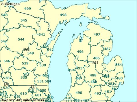 Michigan Zip Code Map Fill And Sign Printable Template Online Us Images