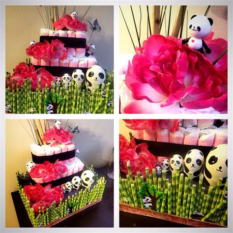 Baby Shower Diaper Cake Panda Theme Panda Baby Showers Panda Themed