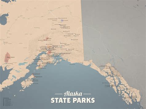 Alaska State Parks Map 18x24 Poster Best Maps Ever