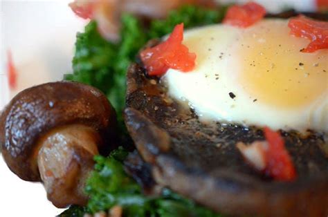 Baked Egg And Portabella With Braised Kale Healthy Recipe Platter Talk