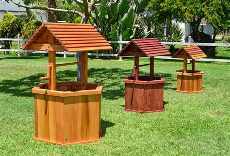 Wooden Wishing Well Whimsical Garden Attribute Landscape Design