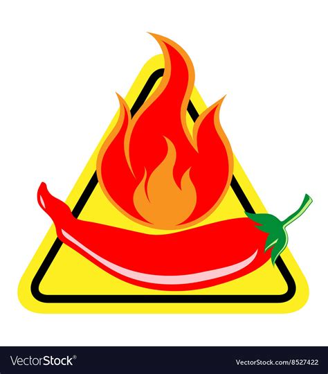 Hot And Spicy Chili Pepper Warning Sign Royalty Free Vector