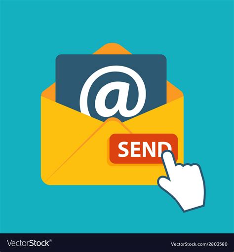 Flat Design Concept Email Send Icon Royalty Free Vector