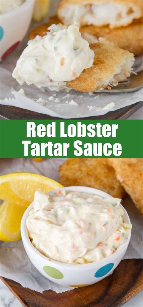 Red Lobster Tartar Sauce In A Bowl With Lemon Wedges