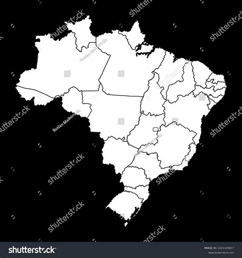 Brazil Map States Vector Illustration Stock Vector Royalty Free