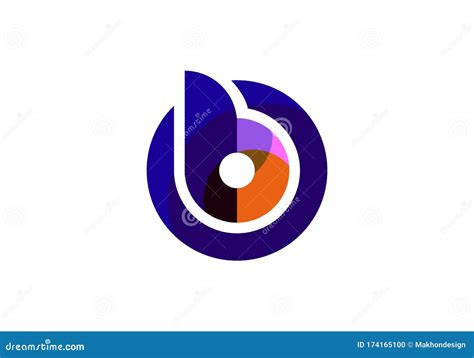 Initial Lowercase Colorful Letter B In A Circle Stock Vector