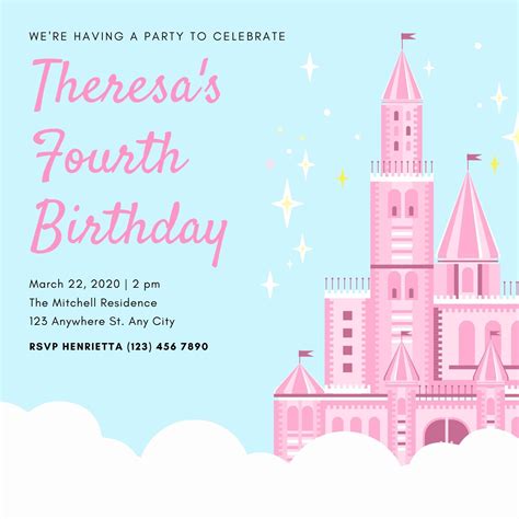 Free Printable Customizable Princess Invitation Templates Canva