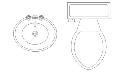 Toilet Sheet And Sink Top View Elevation Block Cad Drawing Details Dwg