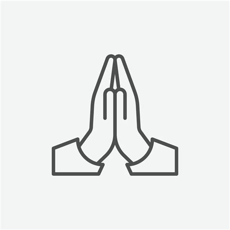 Pray Icon Vector Hands Folded In Prayer Line Icon 7510368 Vector Art