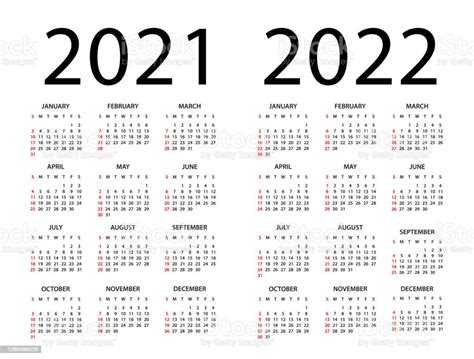 Ilustración De Calendario 2020 2021 2022 Ilustración La Semana Comienza
