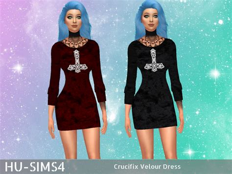 The Sims Resource Crucifix Velour Dress