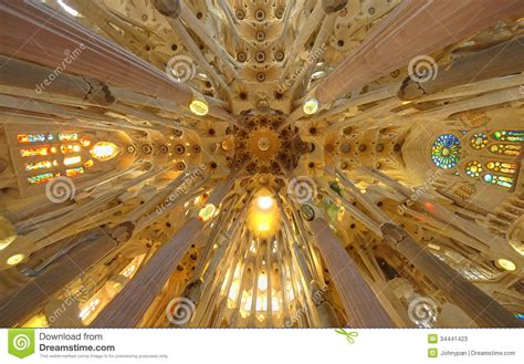 Sagrada Familia Cathedral Interior Barcelona Spain