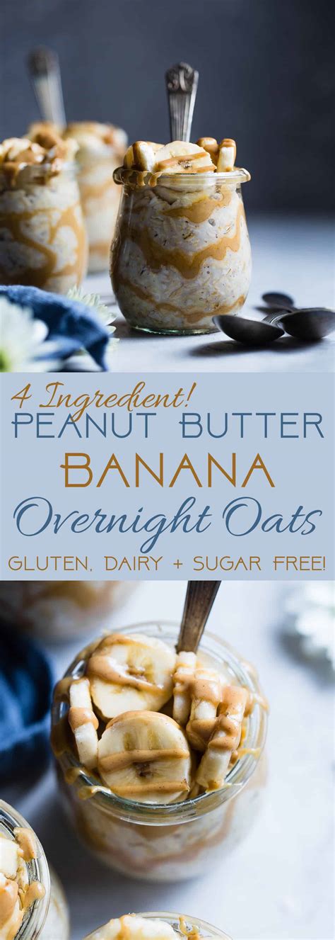 Chia & almond overnight oats. Banana Peanut Butter Overnight Oats Recipe With Almond Milk
