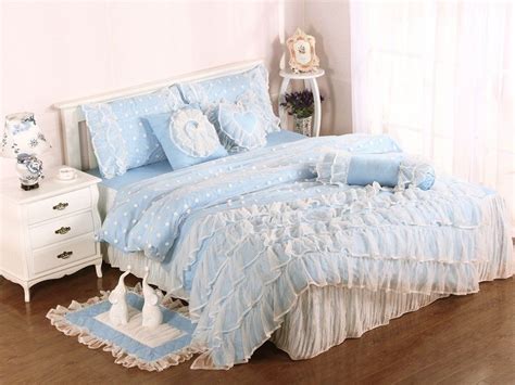 South shore smart basics 3 drawer dresser royal cherry walmart. Blue Girls Lace Ruffle Tulle Full Size Duvet Cover Bedding ...