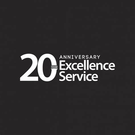 20 Year Anniversary Excellence Service Vector Template Design