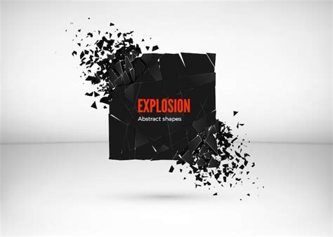 Premium Vector Shatter And Destruction Dark Square Effect Abstract