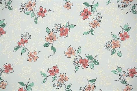 1950s Vintage Wallpaper By The Yard Floral Wallpaper With Etsy