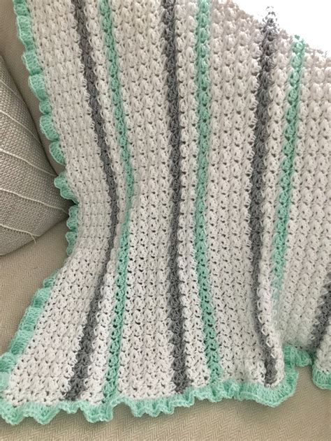 Crochet Mint Baby Blanket Gender Neutral Baby Blanket Baby Etsy