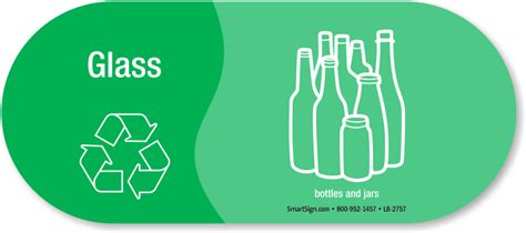 Glass Bottles Jars Recycling Sticker Signs Sku Lb 2757