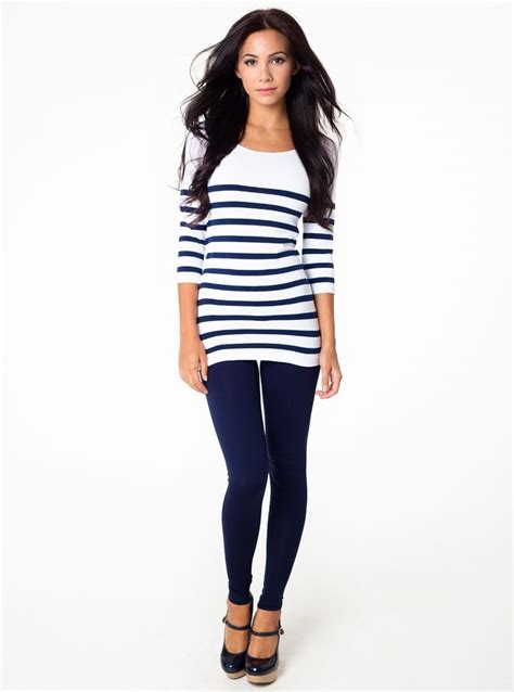 3 4 Sleeve Nautical Stripe White Navy Tops Nautical Stripe Fashion