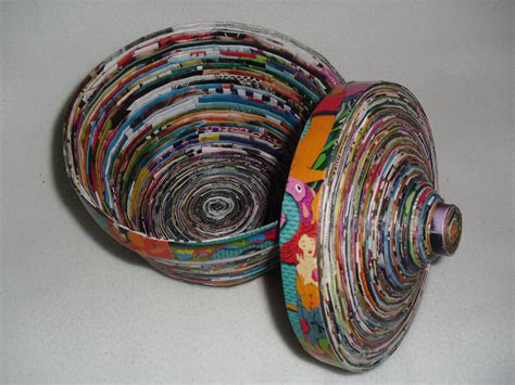 Paper Coil Bowl Ive Made A Few Of These The Folding And Coiling Is